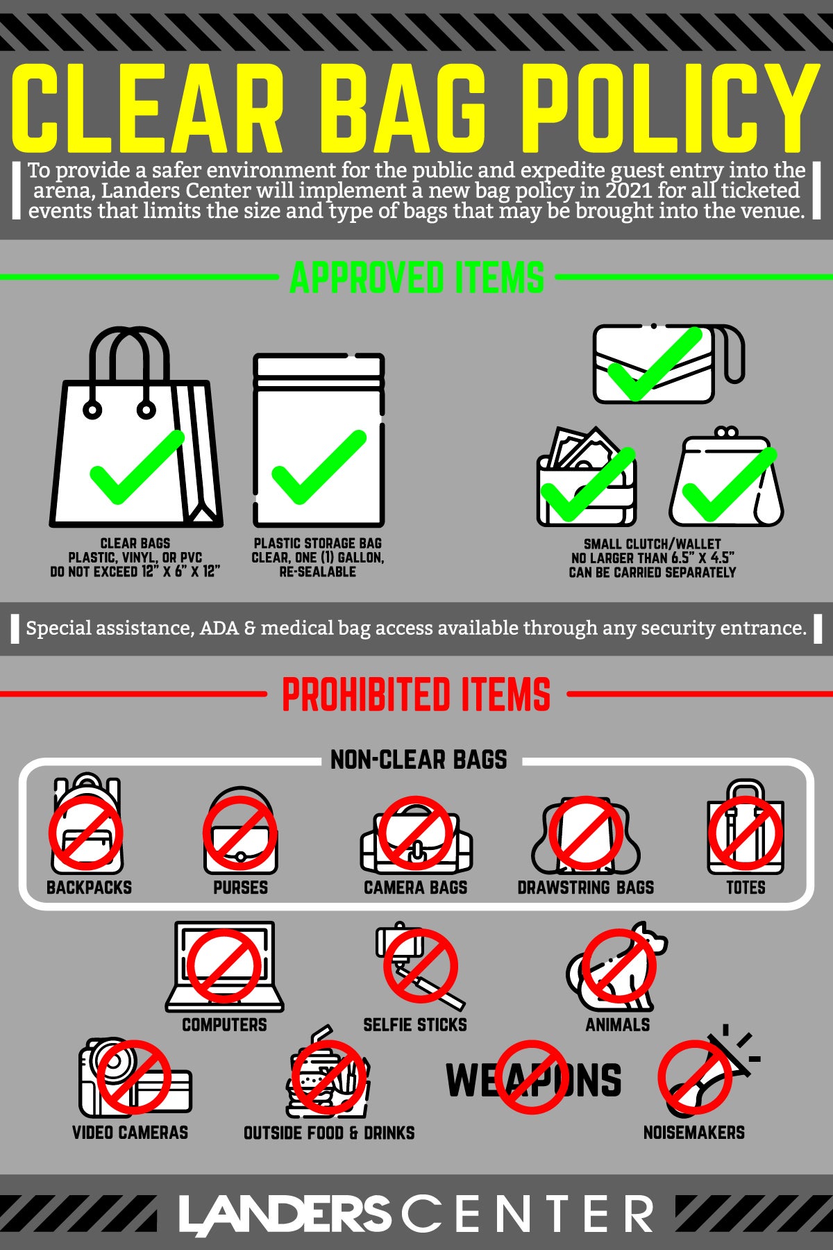 Clear Bag Policy | Landers Center